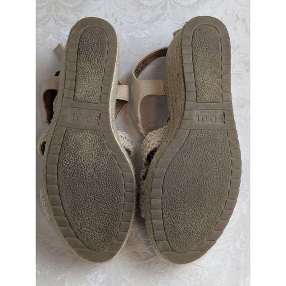 Soul Naturalizer Oasis Espadrille Wedge Macrame Sandals Cream Crochet Womens 8.5 - Picture 10 of 12